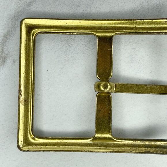 Gold Tone Rectangle Simple Basic Belt Buckle - Picture 3 of 6